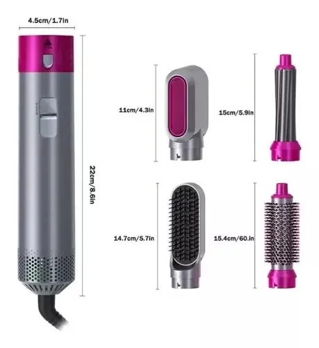 5 in 1 - hairdryer brush-air styler - volumizer hair straightener for womwn