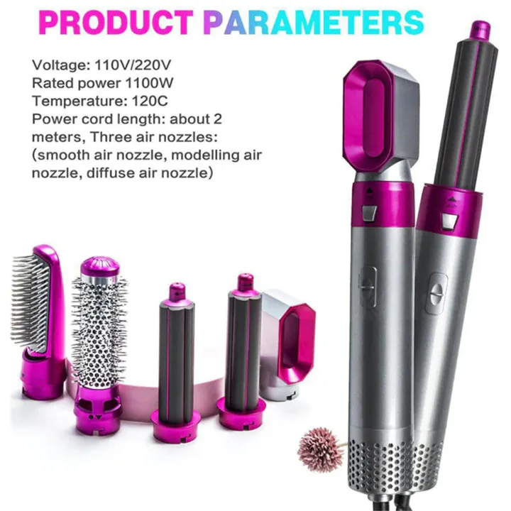 5 in 1 - hairdryer brush-air styler - volumizer hair straightener for womwn