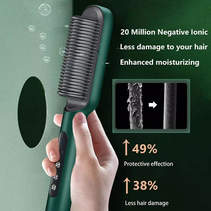2 in 1 Multifunctional Electric Brush Hair Straightener Comb