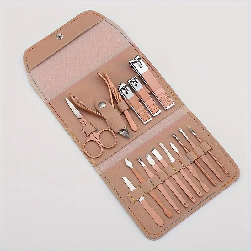 16pcs Manicure Pedicure Grooming Kit, Stainless Steel set